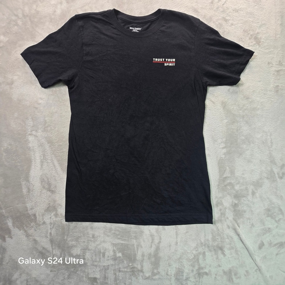 Wild Turkey Bourbon T-Shirt Mens Medium Black Trust Your Spirit 101 Bottle Tee